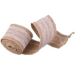 Fita natural da serapilheira de juta 2m hessian com detalhe do laço, 5cm larguras festa decoração do casamento guarnição do laço aa8002 - Image 4