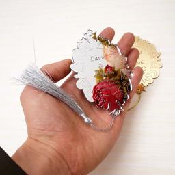 Cartões de convite personalizados, 20 peças, presentes de convidados de casamento, espelho acrílico, design oval, decoração de festa, etiquetas, lembranças, borlas - Image 3