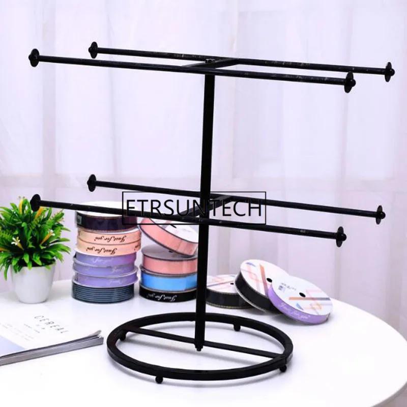 Suporte de armazenamento de fita floricultura, suporte de buquê de fitas para floricultura, estante de exibição, suporte de cabide de duas camadas com 10 peças - Image 1