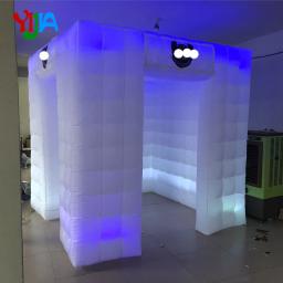 Cabine de foto inflável quadrada de 2.5m, popular, com tiras de led, inferior e superior, 2 portas, para eventos de festa - Image 5