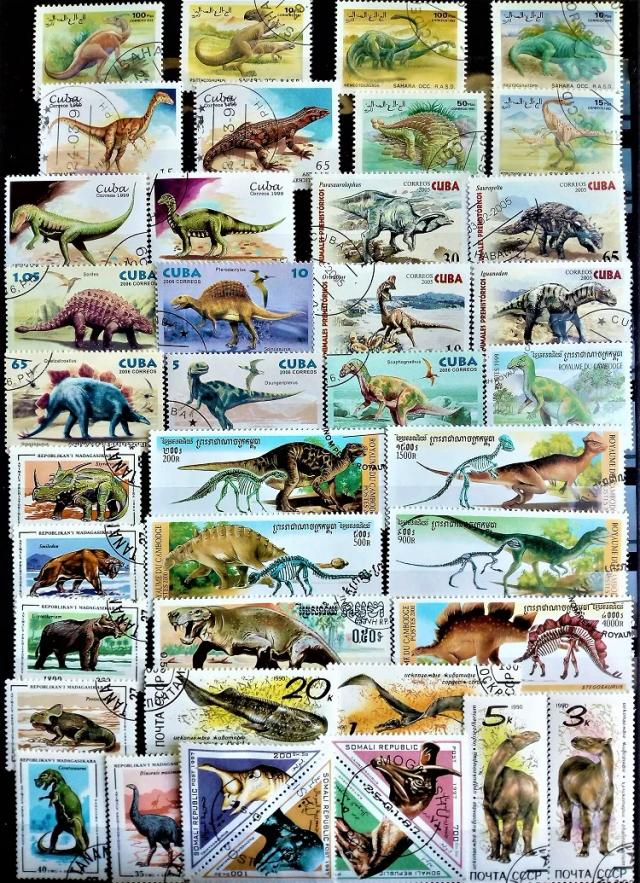 Coleção Exclusiva de 50 Selos Postais de Dinossauros Pré-Históricos, Variedade Única de Países, Sem Repetição