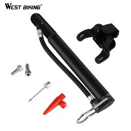 West biking pé bomba 100psi bomba portátil ciclismo acessórios da bicicleta presta schrader válvula pneu inflator bomba - Image 5