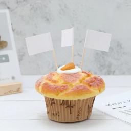 Mini bandeira branca em branco, 50 peças, escolhas para jantar, bolo, palitos de dentes, decoração de cupcake, varas de coquetel e frutas, suprimentos de festa - Image 2