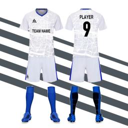 Kit de equipe de futebol sublimação personalizar nome número logotipo camisa de futebol uniforme adulto crianças 3x3 conjuntos treinamento versão em branco - Image 2