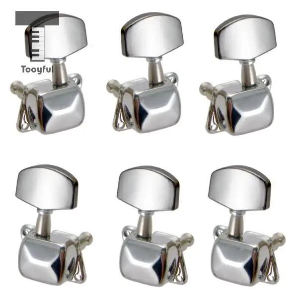 Tooytivas conjunto de 6 peças de peças de corda bloqueada cromada, afinador de chave, cabeçotes de máquina para guitarra elétrica acústica 3r3l - Image 1