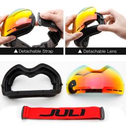 Óculos de esqui, óculos para esportes de neve de inverno com proteção UV antiembaçante para homens, mulheres, jovens, lentes intercambiáveis - Óculos premium - Image 6