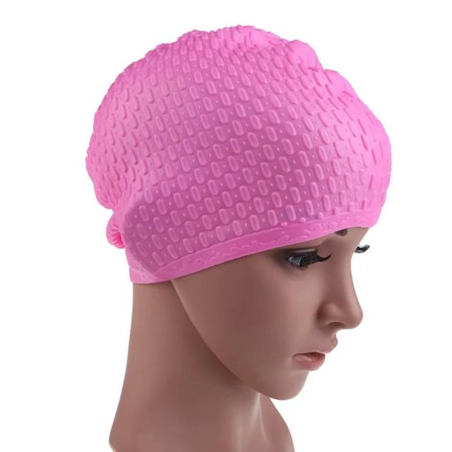 Touca de Natação Unissex de Silicone Flexível e à Prova d'Água para Adultos