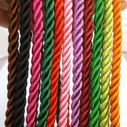 3 fios de cetim poliéster cabos, linha de seda, DIY Descobertas Jóias, acessórios por atacado, 5 metros, 8mm, 31768 - Image 1