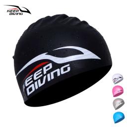 MANTER DIVING-Silicone Cap Natação Impermeável para Homens e Mulheres, Chapéu De Natação De Cabelo Longo, Tampa Da Orelha, Boné De Piscina - Image 1