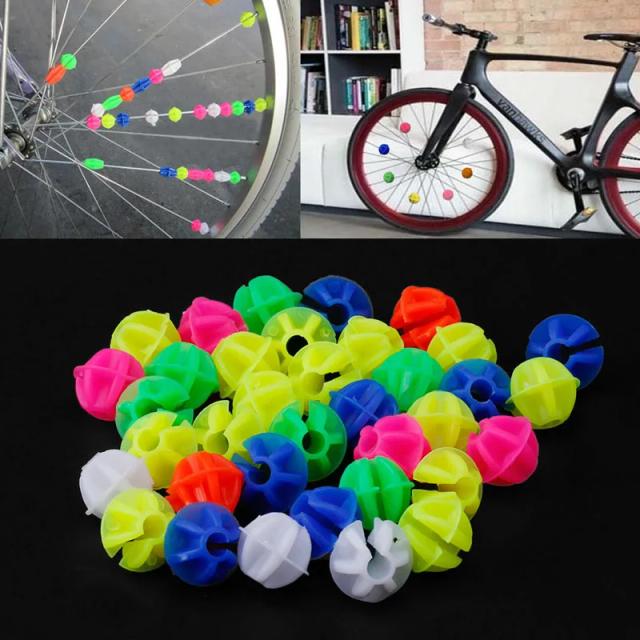 Contas Coloridas para Raios de Bicicleta - 36 Peças de Plástico para Decoração Infantil