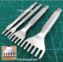 12pçs 3 estilos de costura artesanal de couro, ferramenta de costura profissional-linha, cinzel, costura, kit de ferramentas de perfuração de ferro, escultura de faca awl - Image 4