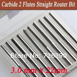 10 peças 3.175*3.0*22mm 2 flauta reta faca cnc roteador bits, cortadores em madeira, escultura em espuma, madeira compensada, mdf, pvc - Image 2