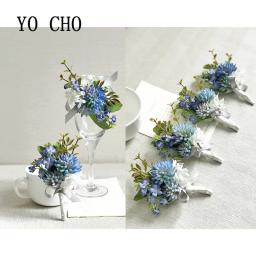 Yo cho pulseira bracelete de rosas azul royal, broche de flores com rosas, broche de mão, festa, casamento, decoração, adereços de fotografia - Image 6
