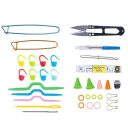 Crochet Ganchos e Pontos Kit Ferramentas, Agulhas De Tricô, Tesoura Pins, Craft Case, Crochet Acessórios, 56 Pcs Set - Image 4