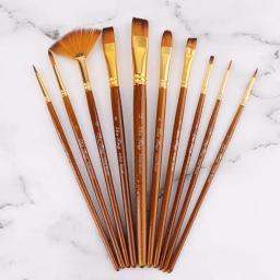 Conjunto de pincéis de aquarela de nylon, pintura de cabelo, estilo grande, materiais para desenho de arte em acrílico com 10 peças - Image 2