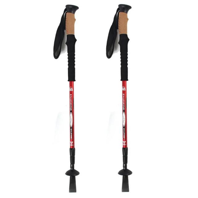 Varas Telescópicas Ultraleves para Caminhada Nórdica com Cabo de Cortiça - Conjunto com 2 Pecas, Antichoc e Ideal para Camping