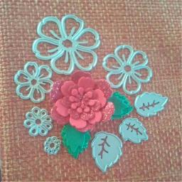 Molde de corte de metal de flor, 8 peças, molde de flores, scrapbook, papel, artesanato, faca, molde, lâmina, estêncil, cortador - Image 3