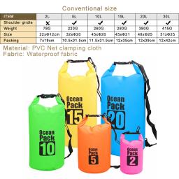 Saco de armazenamento de natação resistente à água, Saco seco, Pack Sack, Rafting, Caiaque, Camping, Flutuante, Vela, À prova d'água, Seco, 2L, 3L, 5L - Image 2