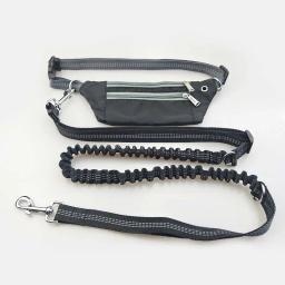 Trela impermeável com bolsos para Pet, cinto elástico, trela para correr, correr e caminhar, cinto para cães, suprimentos para animais de estimação - Image 1