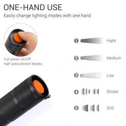 Luz de bicicleta v6 l2 t6, luz led de ciclismo, lâmpada frontal à prova d'água, lanterna com zoom - Image 4