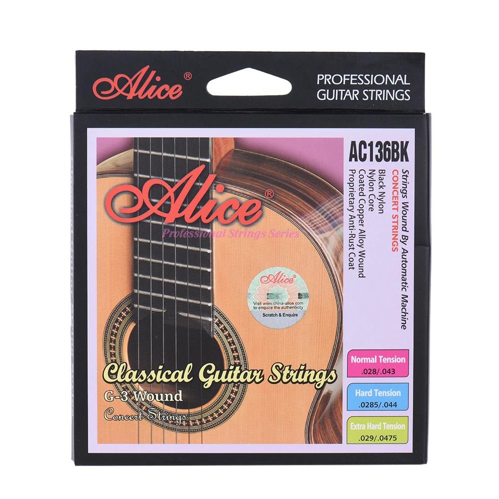 Alice-cordas de guitarra ac136bk-h, feitas de nylon, 6 pcs/set (.0285-.044), com uma corda g-3rd gratuita - Image 6