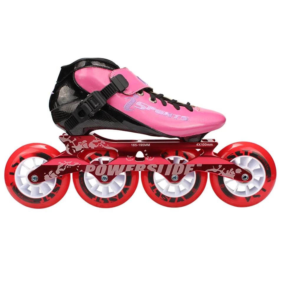 Japy velocidade patins em linha de fibra carbono profissional 4*100/110mm competição 4 rodas corrida patinação semelhante powerslide 38 - Image 1