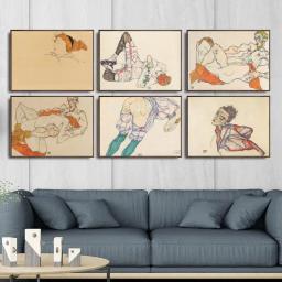 Tela de impressão para decoração caseira, arte de parede, pôster, impressões, pinturas em tela, egon austríaco, figura de pintura - Image 2