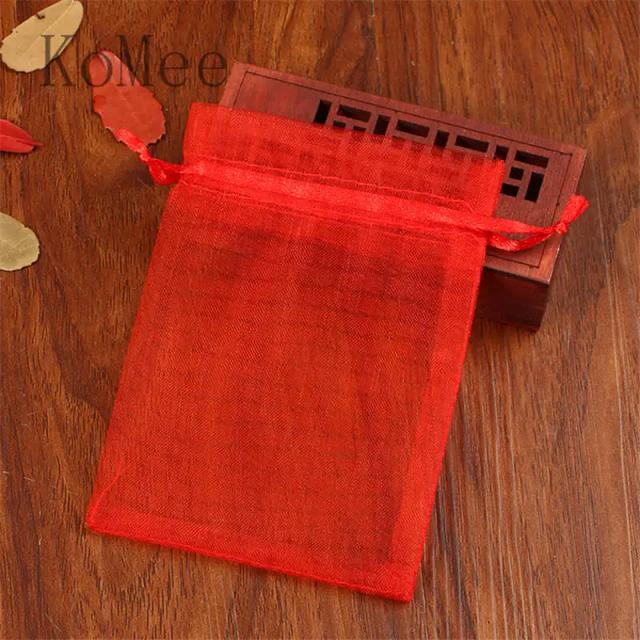 Sacos de Organza Grandes com Cordão para Casamentos e Presentes de Natal - Embalagens Elegantes em Diversos Tamanhos, 10 Peças por Lote