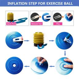 Bolas de Yoga Anti-Explosão e Anti-Slip com Bomba, Balance Bola, Pilates Fitness Ball, Ginásio Exercício, Treino, Massagem Body Building - Image 3
