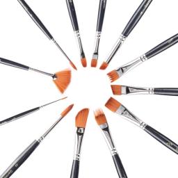 12conjunto de pincéis profissionais de acrílico, pincel redondo, ponta redonda, acrílico e de nylon para pintura a óleo de aquarela acrílica - Image 6