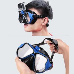 Máscara de mergulho com snorkel 3 em 1, snorkel, tubo subaquático, à prova d'água, óculos de natação, com capa de óculos para câmera gopro xiaomi - Image 5