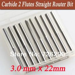 10 peças 3.175*3.0*22mm 2 flauta reta faca cnc roteador bits, cortadores em madeira, escultura em espuma, madeira compensada, mdf, pvc - Image 3