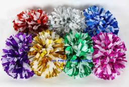 Livre shipping.130g, torcendo cheerleader fadeless metálico pompom plástico branco pom com baton lidar com produtos cheerleading - Image 1