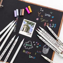 Marcador metálico com 20 cores, mícron metálico, para álbum, papel preto, desenho, escola, material artístico, caneta de tinta branca - Image 2