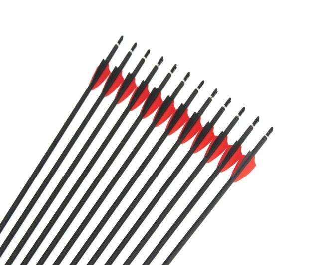 6/12/24 pçs tiro com arco flecha de carbono spine1000 id4.2 od6mm pino nock 80gr ponto alvo 1.75 "palheta de plástico para arco recurvo tiro