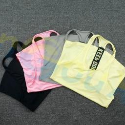 Colete esportivo feminino de ginástica, camisa sem mangas, roupas de corrida fitness, regatas sexy, treino, ioga singlets, túnicas secas rápidas, verão - Image 4