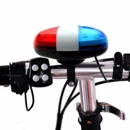 Som de bicicleta com led e buzina eletrônico, 6 tons de 4 led, sirene para crianças, scooter, ciclismo, acessórios e lâmpadas - Image 2