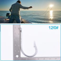 Leo 2pc mar profundo oceano gancho de pesca para peixes grandes anzóis de aço inoxidável tubarão atum tarpon florida mosca gabarito bacalhau produto de pesca - Image 6