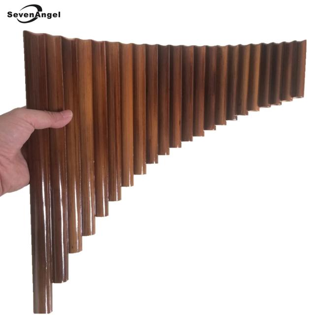 Flauta de Bambu Artesanal Sevenangel com 22 Tubos e Bolsa Preta - Flauta Profissional de Madeira