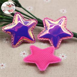 4.5cm 12 pçs estrela remendos brilhante plutônio estrela forma acolchoada feltro apliques para decoração diy acessórios de cabelo - Image 5