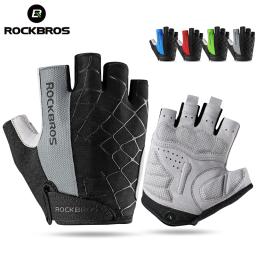 ROCKBROS-Luvas de Ciclismo Metade do Dedo para Homens, Luvas Respiráveis, À Prova de Choque, MTB, Mountain Bike, Ao Ar Livre - Image 1