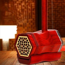 Chinês erhu huqin instrumento de cordas folclóricas haste plana myanmar mogno primária cor nenhuma pintura profissional música acessórios erhu - Image 4
