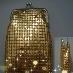 Tecido de malha metálica, 24cm x 20cm, pano de metal, lantejoulas, tecido quadrado, dourado, preto, decoração para casa - Image 6