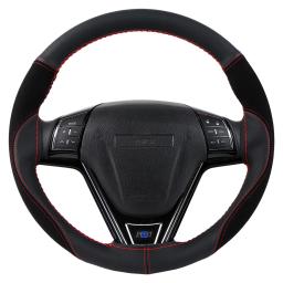 O SHI 38 centímetros DIY Cobertura de Volante de CARRO-resistente ao Desgaste Macio PU + Suede Direcção Car Couro-roda Trança Com Agulhas Tópico - Image 3