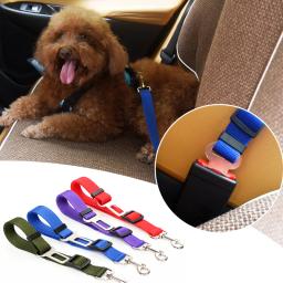 Cinto de segurança para cães de estimação, ajustável, correia de proteção para filhotes, ajustador em chumbo, material de viagem - Image 1