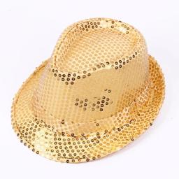 Unisex Brilhante Glitter Sequins Hat, Dance Cap, Chapéu Jazz monocromático, Dance Party Costume, Adulto e Criança, Dance Fedora, 2 Tamanho - Image 4