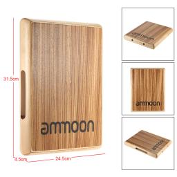 ammoon Compact Travel Cajon Flat Hand Drum Persussion Instrument  31.5 * 24.5 * 4.5cm Cajon Drum Percussion Instruments - Image 2