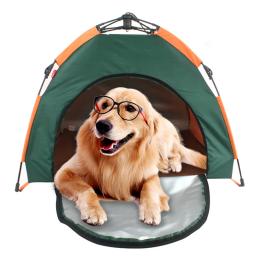 Barraca dobrável automática para animais de estimação, protetor solar à prova de chuva e chuva para casa de gato e cachorro, cama de luxo - Image 1