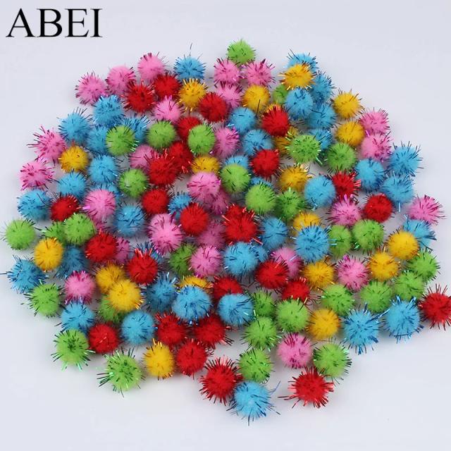 Bolas de Pom-Pom DIY Brilhantes para Decoração de Festas - Pacote com 500 Unidades de 12mm
