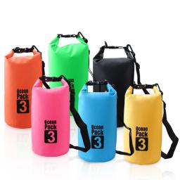 Saco seco impermeável para natação, Bolsa de armazenamento, Exterior, Caiaque, canoagem, Rio, Trekking, Passeios de barco, 3L, Resistente à água - Image 1